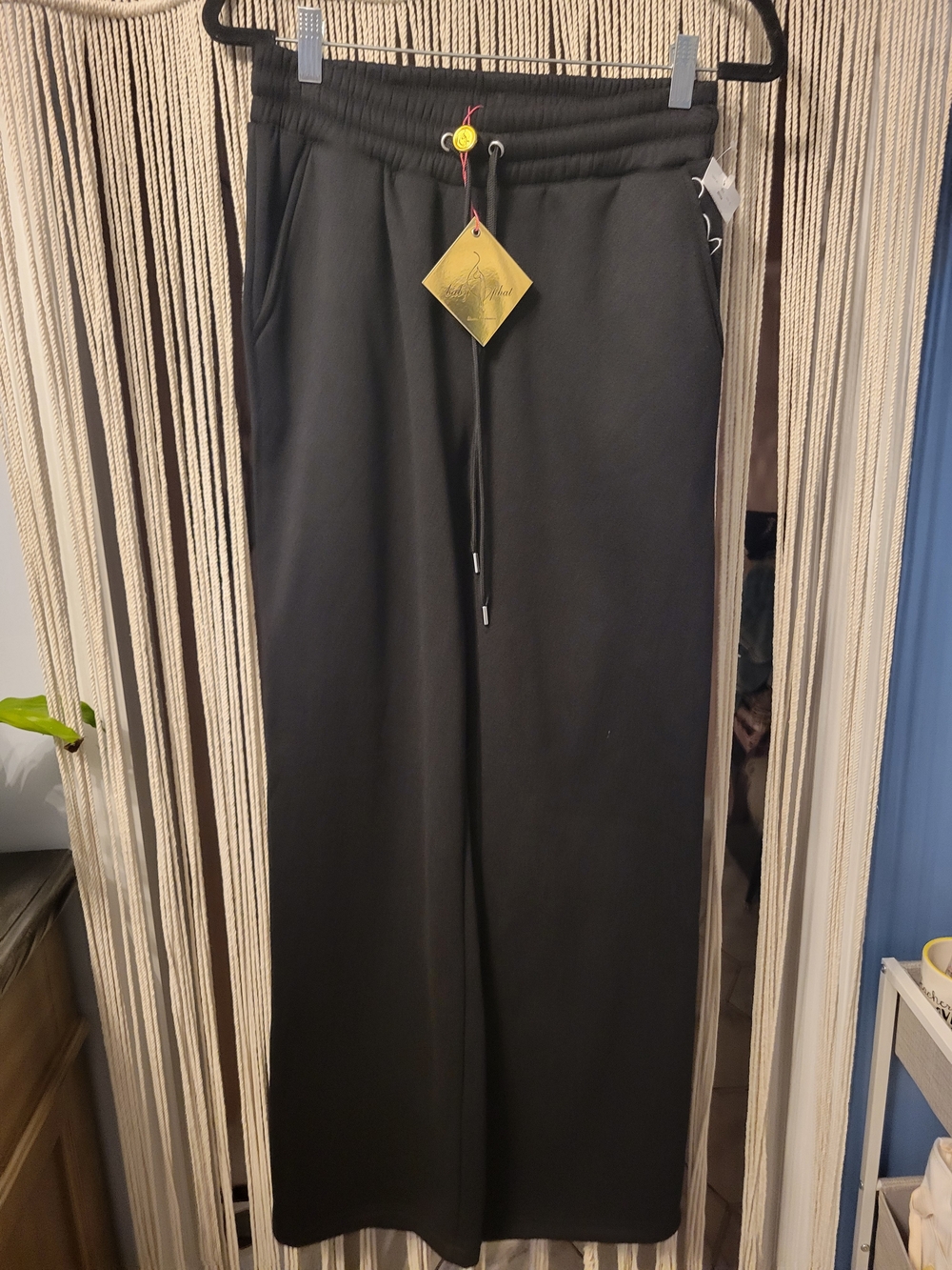 Baby Phat Black Wide-Leg Drawstring Joggers